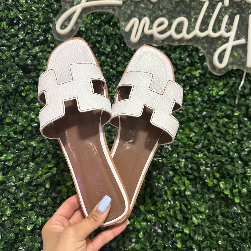 Hermes White Sandals